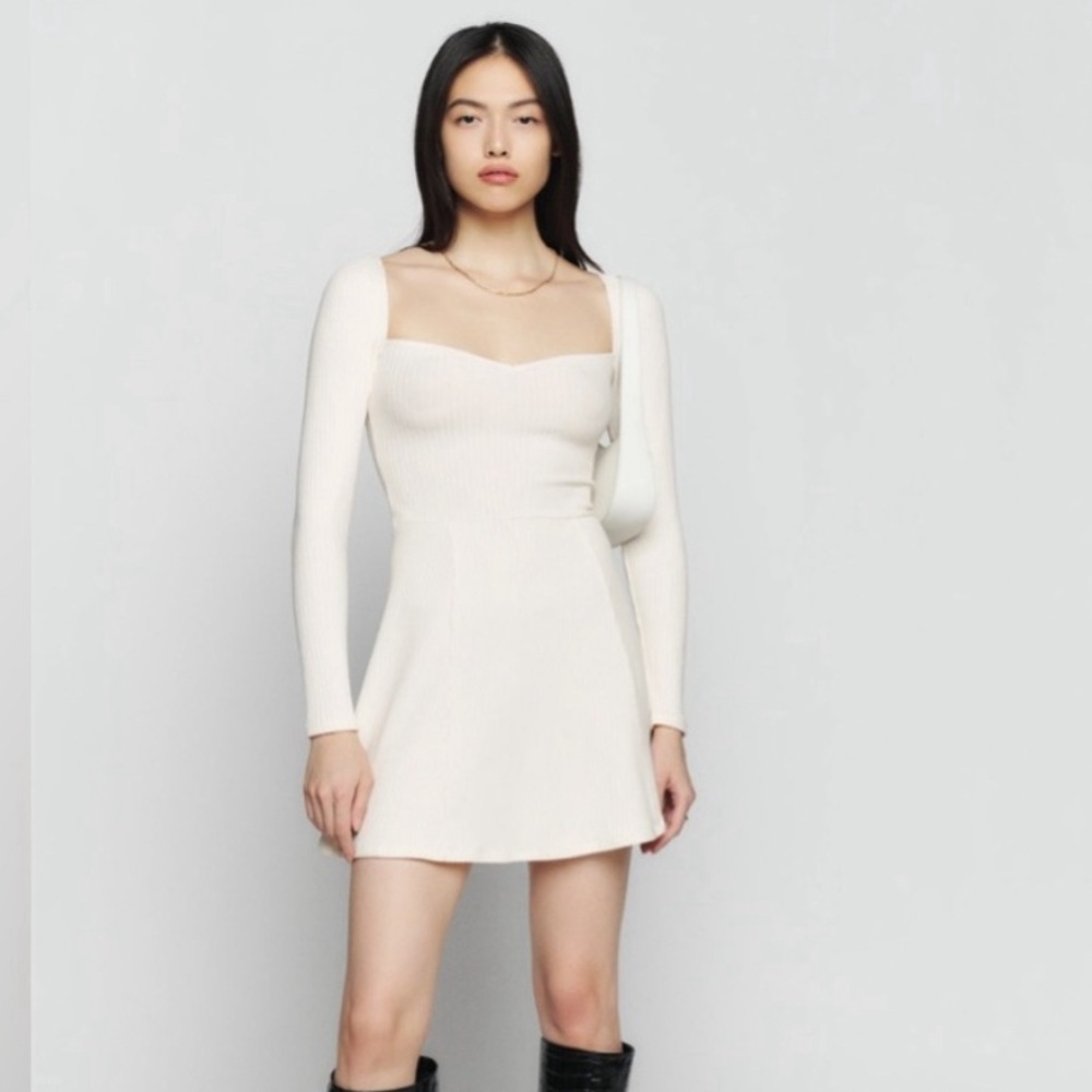 Reformation Bruno Knit Dress (cream)